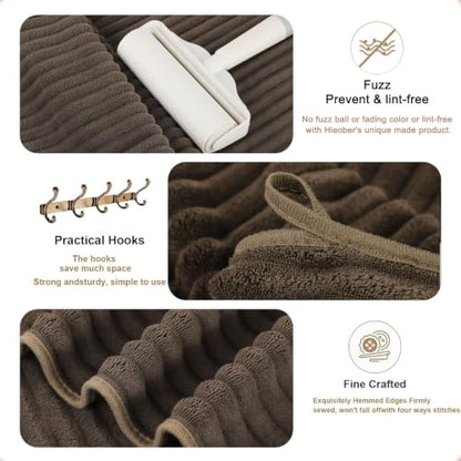 3-Piece Hand Bath Towels 14 X 29.6 Inchs, Quick-Dry Microfiber Washcloths with Hanging Loop, Soft & Absorbent Face Towels for Bathroom Kitchen Gym Travel - color: 3coffee