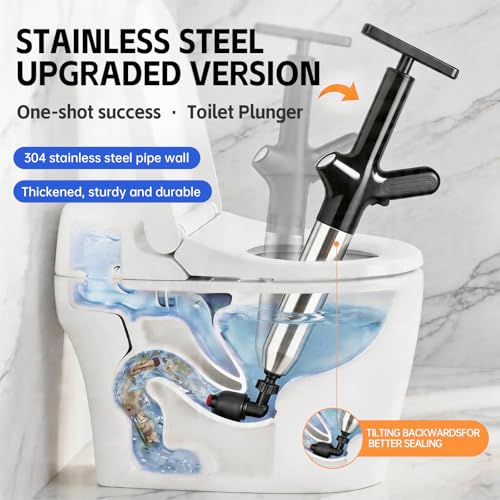 Toilet Plunger, High Pressure Toilet Plunger, Heavy-Duty Clog Remover for Toilets, Bathroom Floor, Drain Sinks and Plumbing Clogs (Blue) - color: Blue