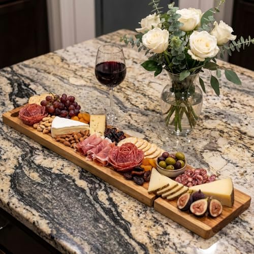 EcoDecors Eleganto 50" Live Edge Solid Teak Bath Caddy Tray with Handle, Book & Tablet Holder, Wine Glass Holders, Luxury Bathtub Tray - style: 50" Live Edge