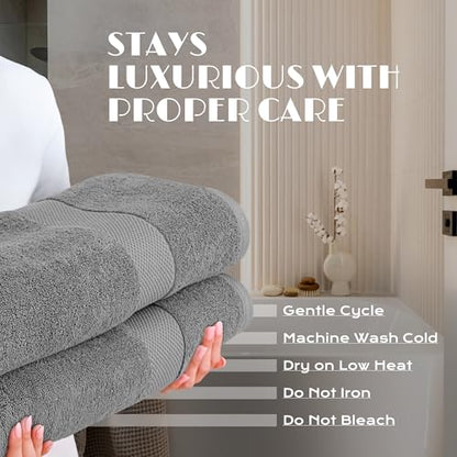 Luxury Soft Bath Sheet Towels Set - 650 GSM Cotton Luxury Bath Towels Extra Large 35x70 | Highly Absorbent and Quick Dry | Hotel Quality Extra Large Bath Towels Oversized, Light Gray, 2 Pack - color: Light Gray, size: Bath Sheets, 2 Pack