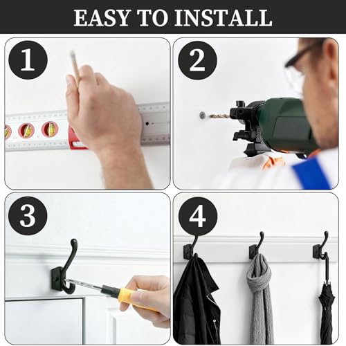 CBWLWJ 16 Pack Heavy Duty Metal Wall Hooks for Hanging, Wall Mounted Coat Hooks for Living Room, Bathroom, Kitchen – Hang Coat, Bag, Scarf, Towel, Hat, Key, Cup (Gold) - color: Gold