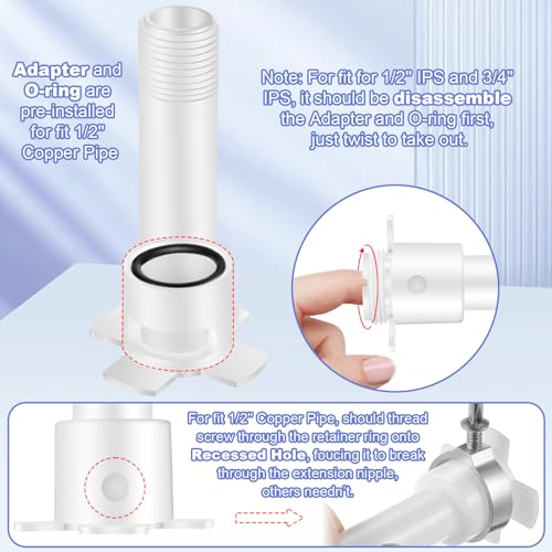 Enhon Tub Spout, Universal Fits 1/2'' Copper Pipe, 1/2'' IPS and 3/4'' IPS, Bathroom Bathtub Tub Faucet Replacement with Adapters(with Diverter,Brushed Nickel) - color: Brushed Nickel, style: with Diverter