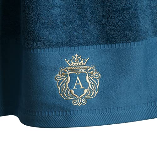 Luxury Bathroom Super Soft and Highly Absorbent Premium 100% Cotton Bath Towel Set for Gifts (Blue-A) - color: Blue-a