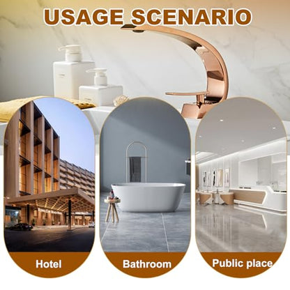 Rose Gold Bathroom Sink Faucet, Unique Design and Pop Up Drain - color: Rose Gold