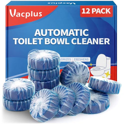 Vacplus Toilet Bowl Cleaner Tablets, 12 Pack, Auto Cleaning, Long-Lasting | Bathroom Tank, Prevent Stains, Deodorizing, Easy Use - size: 12 Count (Pack of 1)