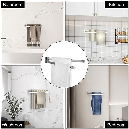 BGL Swivel Towel Bar Brushed Nickel,Two Arms Wall Mount Towel Hanger Holder for Bathroom Organizer - color: Brushed Nickel
