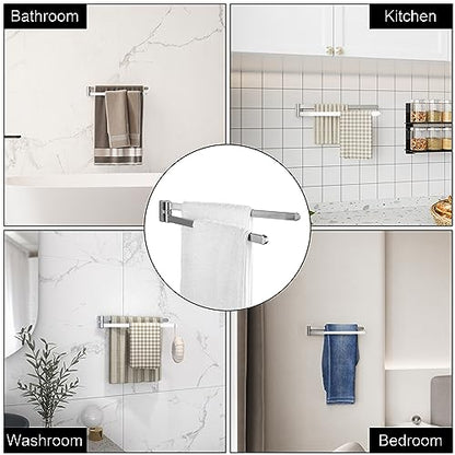 BGL Swivel Towel Bar Brushed Nickel,Two Arms Wall Mount Towel Hanger Holder for Bathroom Organizer - color: Brushed Nickel
