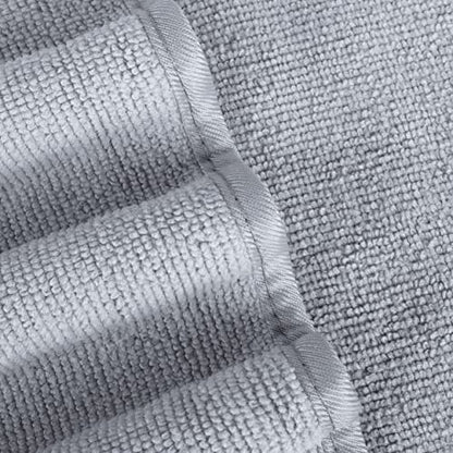 POLYTE Quick Dry Lint Free Microfiber Hand Towel, 16 x 30 in, Set of 4 (Gray) | 4 Pack, Oversize, Lint Free, Hanging Loop - color: Gray