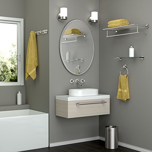Gatco 4642 Glam Towel Ring, Satin Nickel / Wall Mounted 6.5" Towel Ring for Bathroom - color: Satin Nickel