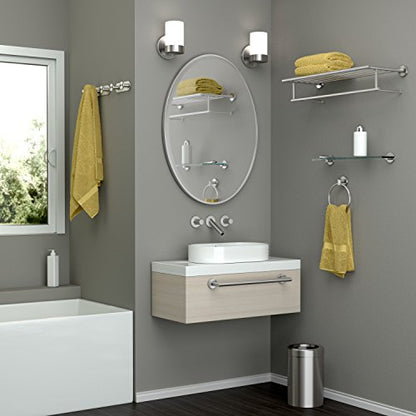 Gatco 4642 Glam Towel Ring, Satin Nickel / Wall Mounted 6.5" Towel Ring for Bathroom - color: Satin Nickel