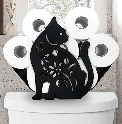 Toilet Paper Holders,Metal Cat FreeStanding Storage Tissue Paper Holders | Funny Animals Paper Holders for Indoor Bathrooms Kitchen,Toilet Rolls Tissue Storage Fit 8 Rolls,Practical and Convenient - color: Cat 14.3"lx 4.7"wx11.1"h