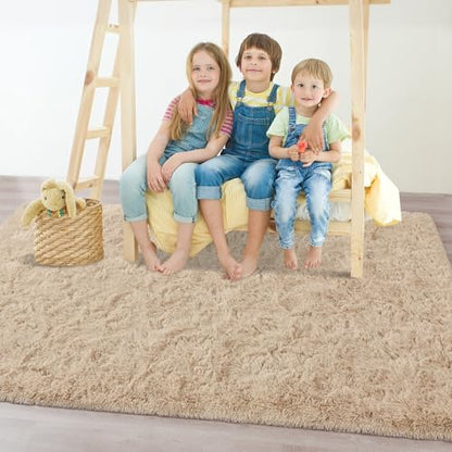 Chicrug Soft Area Rugs for Bedroom Living Room Plush Fluffy Rug 3x5 Feet, Shag Furry Area Rug Carpet Non Shedding for Nursery Children Kids Girls Room Home Decorative, Camel | Shag Furry Area Rug Carpet Non Shedding for Nursery Children Kids Girls Room Ho