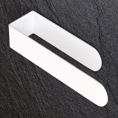 HUFEEOH Adhesive Hand Towel Holder, Kitchen Towel Rack Towel Bars Wall Mounted, Stainless Steel Bath Towel Holder for Bathroom Hotel Kitchen (8 inch, White) - color: White, size: 8 Inch