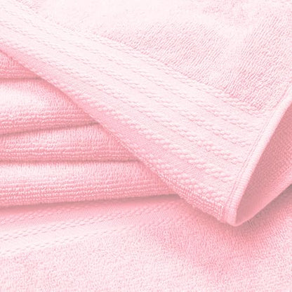 GLAMBURG Ultra Soft 8-Piece Towel Set - 100% Pure Ringspun Cotton, Contains 2 Oversized Bath Towels 27x54, 2 Hand Towels 16x28, 4 Wash Cloths 13x13 - Ideal for Everyday use, Hotel & Spa - Pink - color: Pink, size: 8 Piece Towel Set