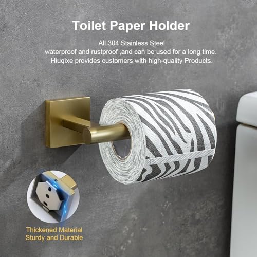 Wall-Mount Toilet Paper Holder, Open Arm, Brushed Gold | SUS304 stainless steel, screw mount, fits standard, large and mega rolls, concealed caps, mounting hardware included - color: Brushed Gold