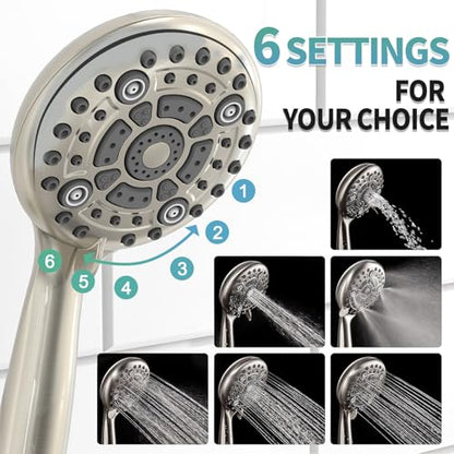 SR SUN RISE Shower Faucet - 10 Inch Multifunctional High Pressure Shower Head System with Handheld Shower Head Fixtures - Valve Included - Brushed Nickel - color: Brushed Nickel, size: 10 Inch