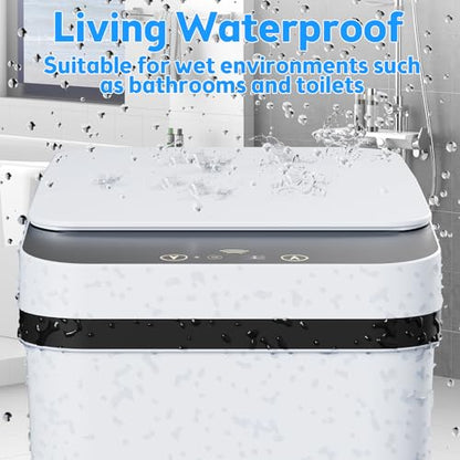 KOEYLE 2 Pack 2.2 Gallon Automatic Touchless Garbage Can, Small Motion Sensor Smart Trash Can, Slim Waterproof Trash Bin for Bedroom, Bathroom, Office, Living Room, White - color: 2 Pack 2.2 Gallon White