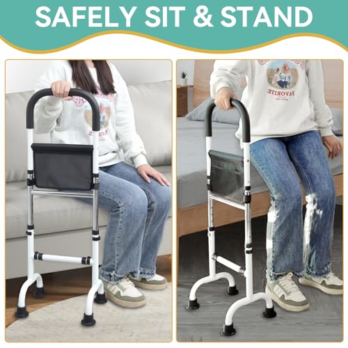 Stand Assist Aid for Elderly, Adjustable Safty Mobility Aids Rail for Couch Chair Toilet, Non-Slip Standing Assist Device with Heavy-Duty Steel Frame, Sit to Stand Support for Seniors