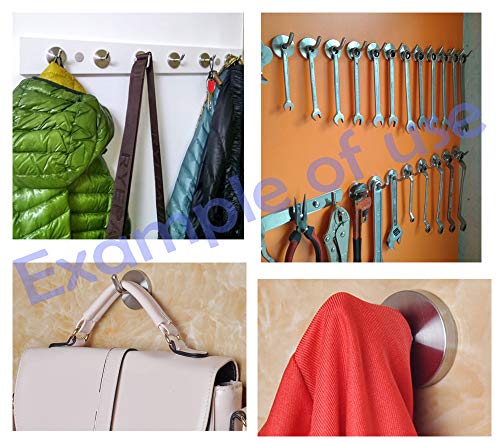 Brushed Stainless Steel Single Heavy Duty Short Nose Screws Wall Mount Hook,Fit for Kitchen,Bedroom,Living Room, Bathroom,Closets and Garage Storage,No Magnetic Mount Function(2", 4 PCS) - size: 2" , 4 PCS
