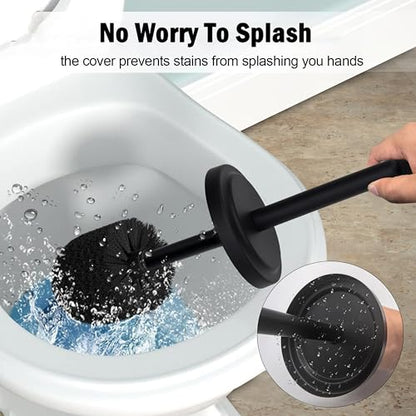 Matte Black Toilet Bowl Brush with Holder, Durable Bathroom Cleaning Tool, Modern Design for Easy Toilet Maintenance, Bathroom Cleaner Brush for Efficient Cleaning and Hygiene - color: Matte Black