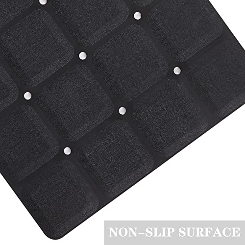 Webos Foldable Non Slip Silicon Bath Mat Bathtub mat Shower mats no Suction Cups for Textured Tub and Reglazed Tub(Foldable - Black, 28-inch x 14-inch) - color: Foldable-black