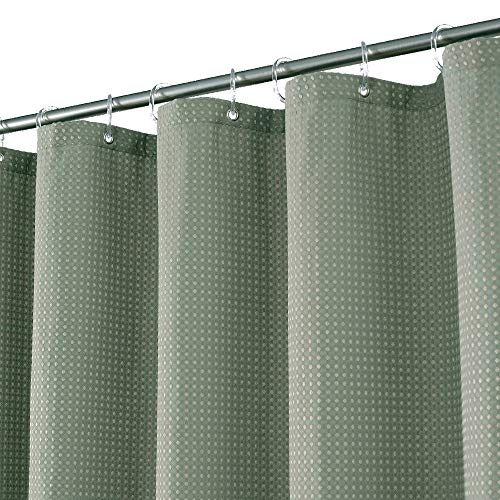 Barossa Design Waffle Weave Stall Shower Curtain Fabric 36x72, Sage Green | Hotel Luxury Spa, 230 GSM Thick Fabric, Water Repellent, Machine Washable, 36 Wide x 72 Long for Small Stall - color: Sage, size: 36"W x 72"L (Pack of 1)