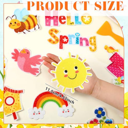 Yaomiao 24 Pcs Non Slip Bathtub Stickers Shower Stickers Flower Bee Anti Slip Decal Threads Adhesive Appliques with Scraper Adhesive Decals for Safety Bathroom Tubs, Shower Floor, Stairs - style: Spring