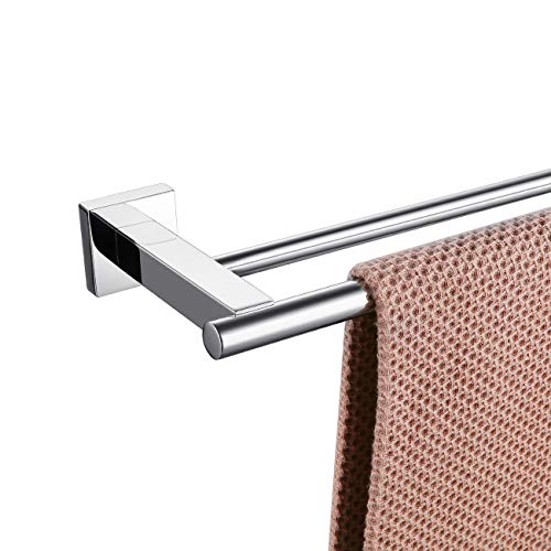 Miyili Bathroom Double Towel Bar 30-Inch Stainless Steel Bath Hand Towel Rack Wall Mount Polished Finish, A02C75B - color: Polished Steel, size: 30-Inch