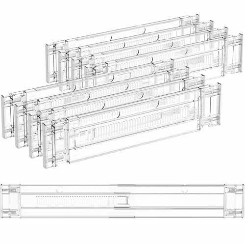 8 Pack Clear Expandable Deep Drawer Separators From 15 to 21'' - 3.2 Inch Tall Acrylic Drawer Dividers for Clothes,Dresser Drawer Dividers for Dresser,Baby Nursery,Clothing,Sock or Underwear