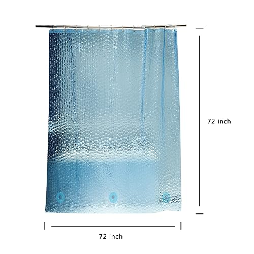 Shower Curtain Liner, 3 Pack 100% Waterproof Eva Shower Curtains with 3 Duty Heavy Bottom Magnets and 12 Rust Proof Grommets, 72x72 Weighted Shower Liner for Shower Stall, Bathtubs - color: Blue Cute 3 Pack