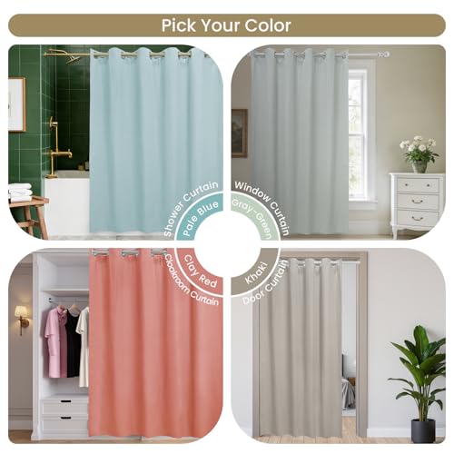 No Hook Shower Curtain Set with Snap-in Detachable Liner, 230 GSM Waffle Weave Fabric, Heavy Duty Water-Repellent, Khaki Beige, 72 x 86 Inch - color: Khaki Beige, size: 72"W x 86"L (Pack of 1)