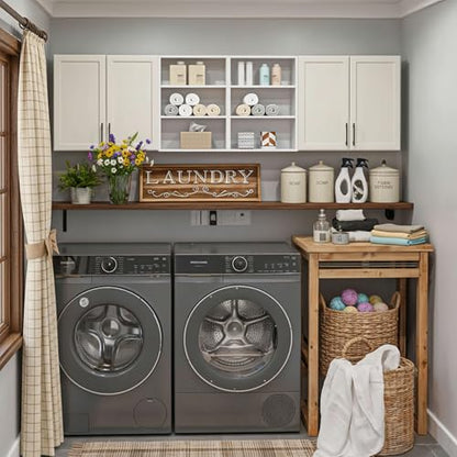 Furnaza 78.6" W Wall Cabinets for Laundry Room with Adjustable Shelf | White Upper Kitchen Wall Mounted Cabinets With Two Shaker Doors for Bathroom,Garage,12"D x 22"H,Floating Hanging Storage - size: 78.6"W