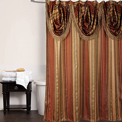 Zahari Home 13pc Contempo Bathroom Shower Curtain Sets Luxury Classic Shower Curtain & 12 Shower Curtain Hooks Contemporary Fabric Shower Curtain Unique Design Stylish Striped Shower Curtain Set - color: Contempo, style: Shower Curtain and 12 Shower Hooks