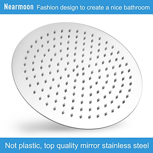 NearMoon Rain Shower Head, Ultra-Thin Design-Pressure Boosting, Awesome Some Experience, High Flow Stainless Steel Rainfall Head (12 Inch, Chrome Finish) - color: Chrome Finish, size: 12 Inch