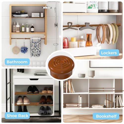 Spring Tension Curtain Rod Short Tension Rod (Wood,12" to 19"-2Pcs) - color: Wood, size: 12" to 19"-2Pcs