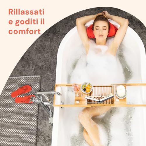 Avilia Extendable Bamboo Bath Tray - Elegant Expandable Bath Tray, Adaptable and Functional, 105 x 22 x 4 cm