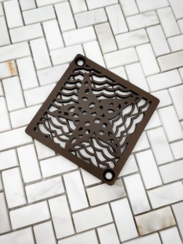 Starfish Designer Drains, Square Shower Drain Replacement for Kerdi Schluter Size (Oil Rubbed Bronze) - color: Oil Rubbed Bronze