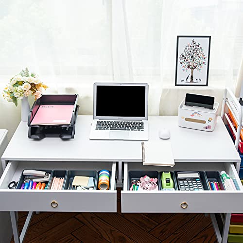 BYCY Office Drawer Organizers Bins Junk Drawer Organizers Tray Storage Dividers for Office Desk Dress Makeup (13pcs 2Size) - size: 13pcs 2Size