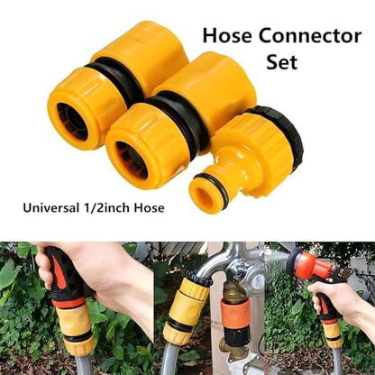 1/2inch Universal Hose quick Connector accessory Set, High-pressure car wash gun, washing machine faucet connector, garden irrigation tool hose quick-connect 9 pieces set.