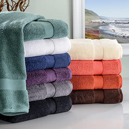 Zero-Twist Towel Collection, Luxurious Cotton Oversized Bath Sheet Towel, 34" x 68", 2-Pieces, Absorbent and Fast-Drying, Solid, Jade Green - color: Jade Green, size: Bath Sheet 2-Pack