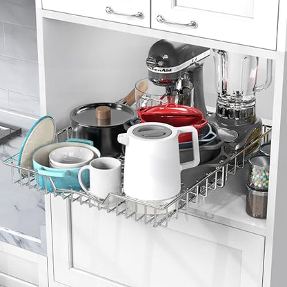 Simple Houseware Under Cabinet Pull Out Sliding Shelf Drawer, 21Dx17W | for Kitchen Organizer - size: 21" D x 17" W