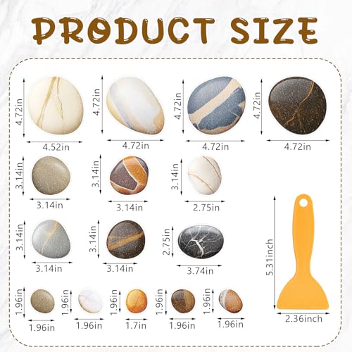 Fullhawl 15 Pcs Pebble Non Slip Bathtub Stickers Pebble Anti Slip Shower Stickers Shower Floor Nonslip Sticker Applique Adhesive Decals with Scraper for Bathtub Bathroom Floor - style: Pebble