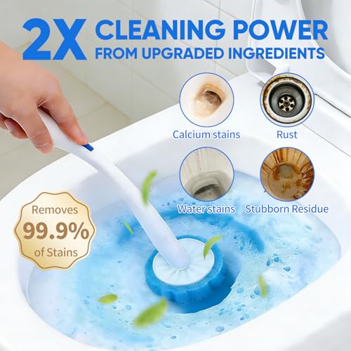 100pcs Disposable Toilet Brush Head,Compatible With Clorox Wand System | Upgrade Fiber Cleaner Heads for Closestool Cleaning (not included brush rod)