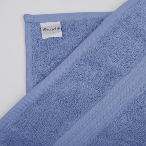 Extra Soft Bath Towels Set of 4 - Soft & Turkish Cotton 100% Cotton, Cute - Includes 1 Bath Towel (28" x 56"), 1 Hand Towel (16"x28") and 2 Wash Cloths (12"x12") - Sky Blue - color: Sky Blue, size: 4-Piece Bath Towel Sets