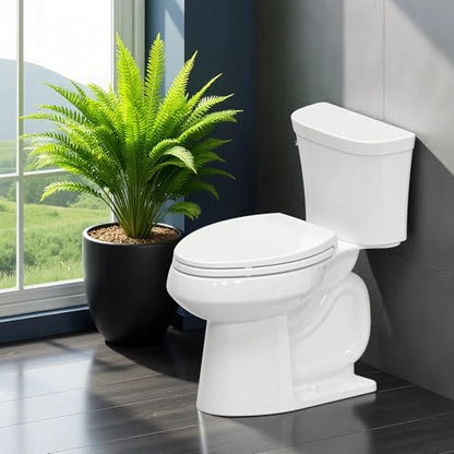 Plus Elongated Toilet Seat, Soft Close, White Plastic | No-Slam, Magnetic Quick-Release, Easy Clean, Easy Installation, SecureGrip Bumpers, Wobble-Free, Adjustable Fit - size: Elongated