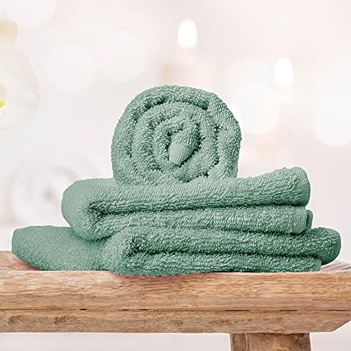 Yoofoss Luxury Washcloths Towel Set 10 Pack Baby Wash Cloth for Bathroom-Hotel-Spa-Kitchen Multi-Purpose Fingertip Towels & Face Cloths - Green - color: Green