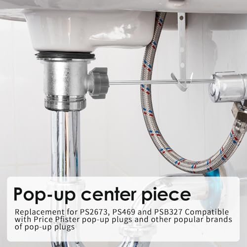 2 Pcs Bathroom Sink Stopper Replacement, Lavatory Pop Up Center Piece Assembly for PS2673, PS469, PSB 327