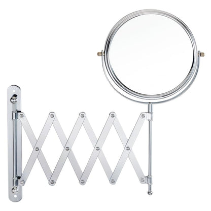 Welllink 8 Inch Max Extendable Mirror 10X and 1X Chrome | Space-Saving Screw Mount, Clear Reflection No Distortion, for Bathroom and Cloakroom, Home Gift - color: 10x