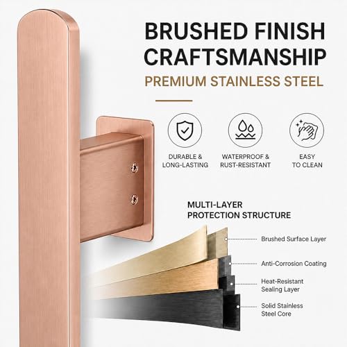 Bathroom Heated Towel Rack, Rose Gold Towel Warmer, 3 Bars, 110V | Smart Touch Control, Wall Mounted, Concealed Hardwired, Stainless Steel, Dry Towels in Modern Bathrooms, Space-Saving Design - color: Rose Gold-3 Bars