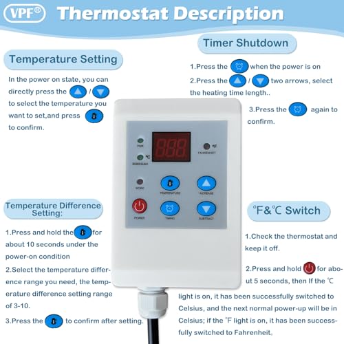 5 Gallon Bucket Heater Pro Kit - 800W 120V Drum Heating Blanket with 0-212℉ Adjustable Thermostat & 24H Timer, FCC/UL Certified Insulated Metal Barrel Heater for Propane Tanks, Industrial Barrels - size: 7.75X33.5 in